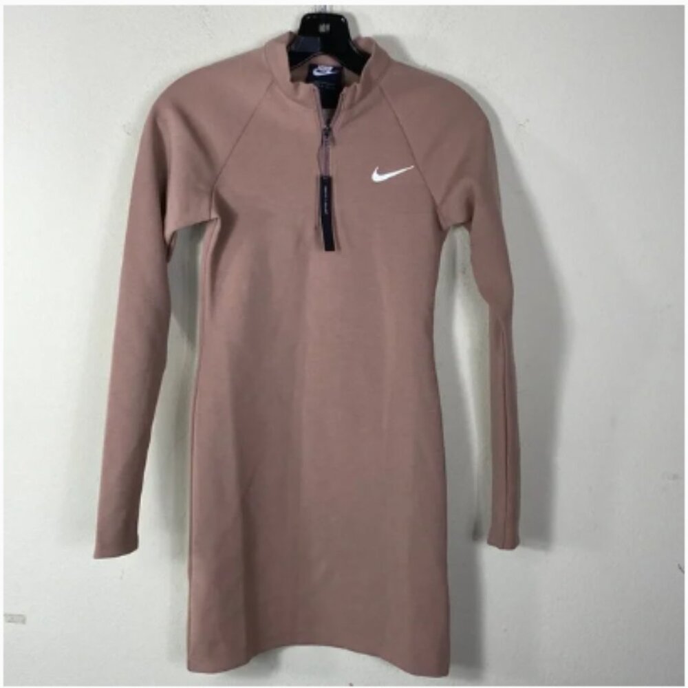 Nike Mauve Coolant Air Dry Athleisure Long Sleeve Sweater Dress Large